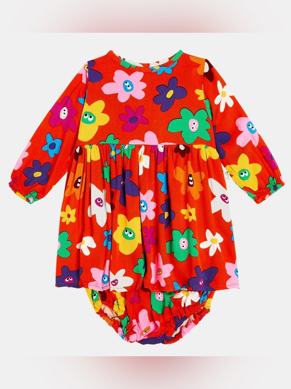 Brand New Stella McCartney 24M Multicolored Graphic Daisy-Print Dress & Bloomers